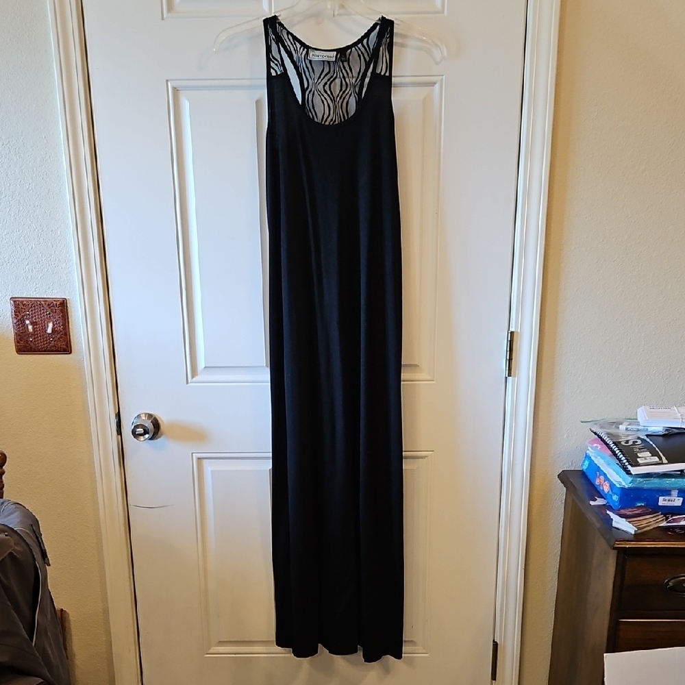 Long Black & Lace  Swimsuit Cover Up